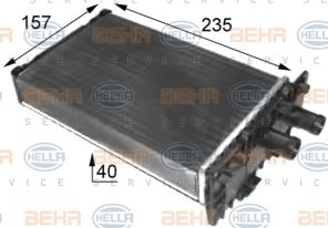 Hella 8FH 351 024-431 - Výmenník tepla vnútorného kúrenia