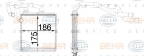 Hella 8FH 351 511-644 - Výmenník tepla vnútorného kúrenia