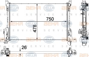 Hella 8MK 376 701-591 - Chladič vody