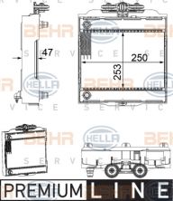 Hella 8MK 376 746-511 - Chladič vody