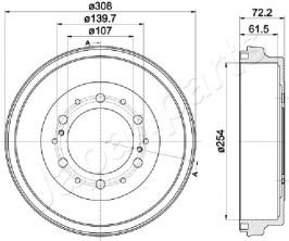 Japanparts TA-225 - Brzdový bubon -