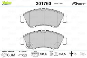 Valeo 301760 - Brzdové platničky -