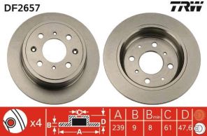 TRW DF2657 - Brzdový kotúč -