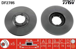 TRW DF2785 - Brzdový kotúč -