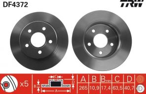 TRW DF4372 - Brzdový kotúč -