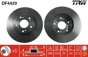 TRW DF4429 - Brzdový kotúč -