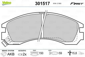 Valeo 301517 - Brzdové platničky -