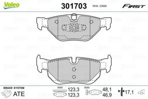 Valeo 301703 - Brzdové platničky -