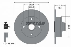 Textar 92154203 - Brzdový kotúč -