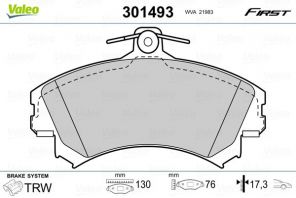 Valeo 301493 - Brzdové platničky -