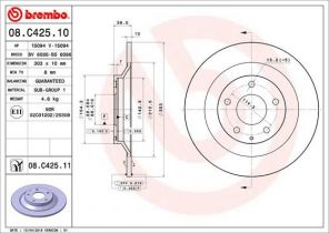 Brembo 08.C425.11 - Brzdový kotúč -