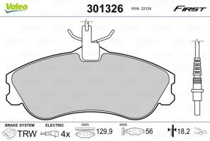 Valeo 301326 - Brzdové platničky -
