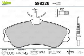 Valeo 598326 - Brzdové platničky -