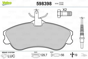 Valeo 598398 - Brzdové platničky -