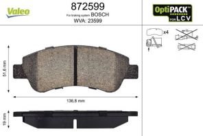 Valeo 872599 - Brzdové platničky -