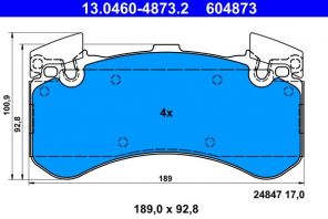 ATE 13.0460-4873.2 - Brzdové platničky -
