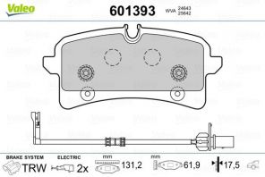 Valeo 601393 - Brzdové platničky -