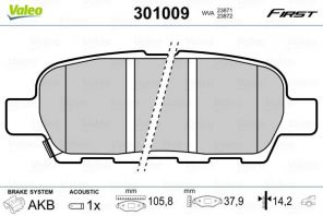 Valeo 301009 - Brzdové platničky -