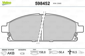 Valeo 598452 - Brzdové platničky -