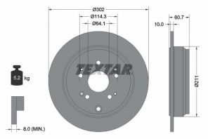 Textar 92227203 - Brzdový kotúč -