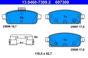 ATE 13.0460-7309.2 - Brzdové platničky -