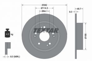 Textar 92301603 - Brzdový kotúč -