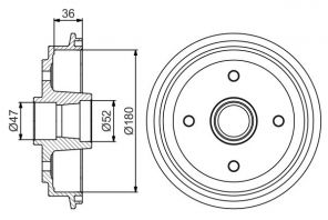 Bosch 0 986 477 187 - Brzdový bubon -