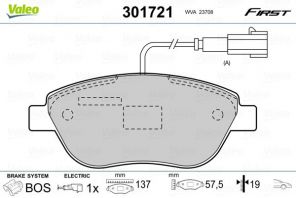 Valeo 301721 - Brzdové platničky -