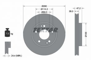 Textar 92161605 - Brzdový kotúč -