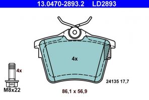 ATE 13.0470-2893.2 - Brzdové platničky -