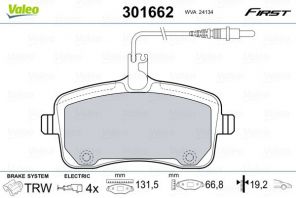 Valeo 301662 - Brzdové platničky -