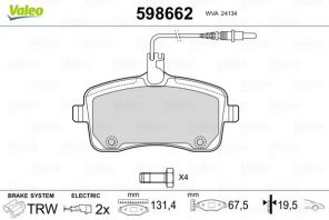 Valeo 598662 - Brzdové platničky -