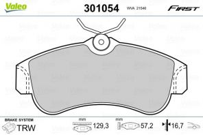 Valeo 301054 - Brzdové platničky -