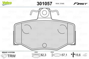Valeo 301057 - Brzdové platničky -