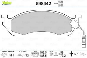 Valeo 598442 - Brzdové platničky -