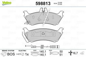 Valeo 598813 - Brzdové platničky -