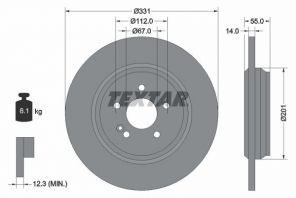 Textar 92103303 - Brzdový kotúč -