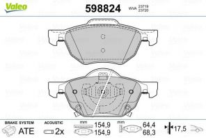 Valeo 598824 - Brzdové platničky -