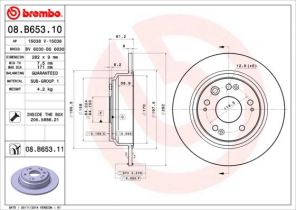 Brembo 08.B653.11 - Brzdový kotúč -