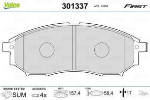 Valeo 301337 - Brzdové platničky -