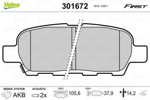 Valeo 301672 - Brzdové platničky -