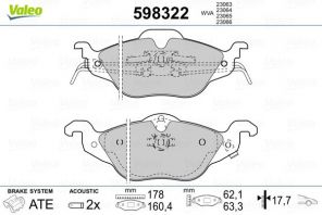 Valeo 598322 - Brzdové platničky -