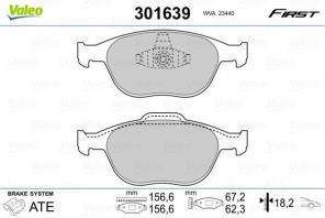 Valeo 301639 - Brzdové platničky -