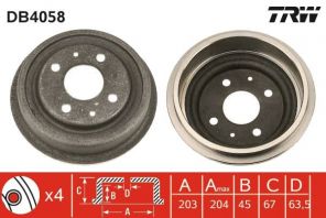 TRW DB4058 - Brzdový bubon -