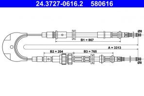 ATE 24.3727-0616.2 - Brzdové lano -