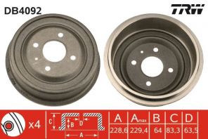 TRW DB4092 - Brzdový bubon -