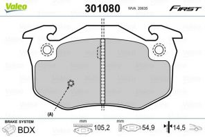 Valeo 301080 - Brzdové platničky -