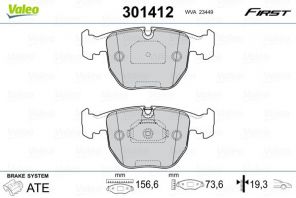 Valeo 301412 - Brzdové platničky -