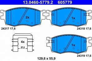 ATE 13.0460-5779.2 - Brzdové platničky -