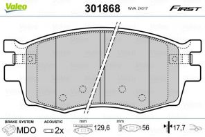 Valeo 301868 - Brzdové platničky -